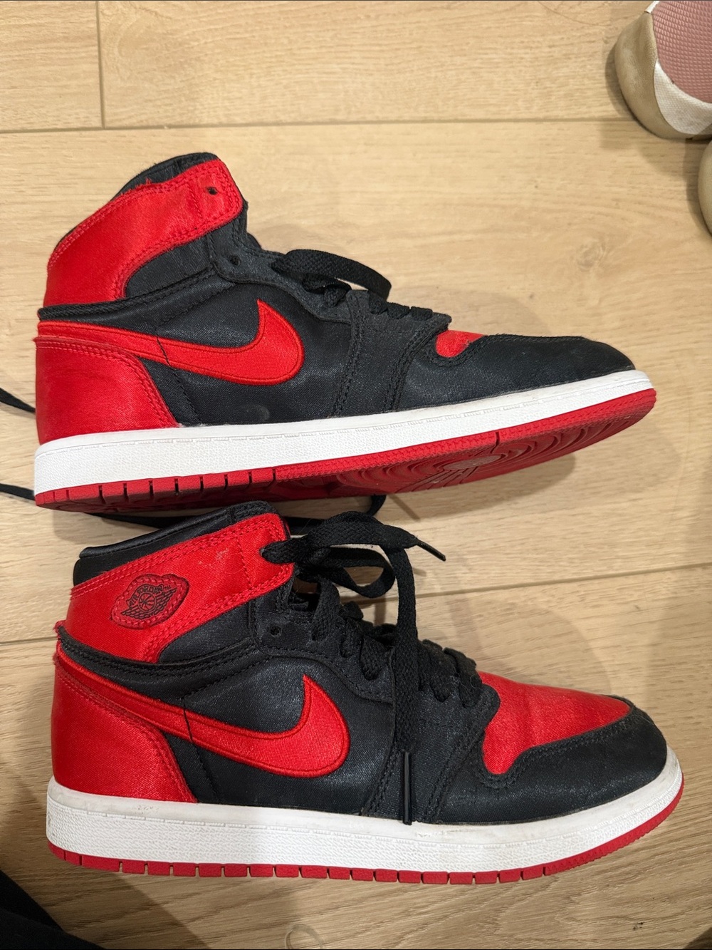 Nike Black and Red High-Top Kids Sneakers
